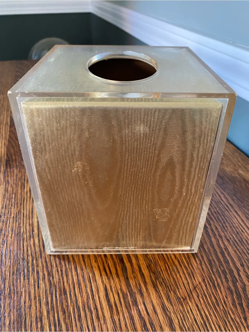 Vintage Mid Century Hollywood Regency Gold Tissue Box Cover
